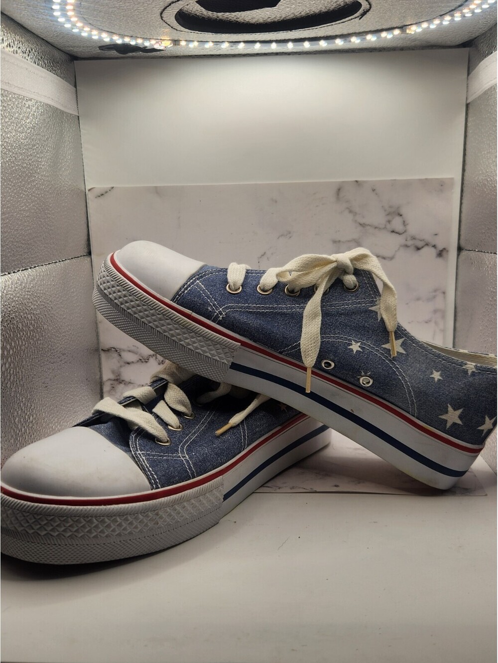 🔥Women's Tennis Walking Running Shoes Red-White-Blue by Solo sz 9🔥
